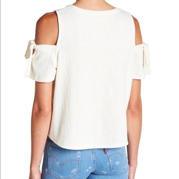 Madewell Ivory Cold Shoulder Top Sz S - Picture 2 of 8